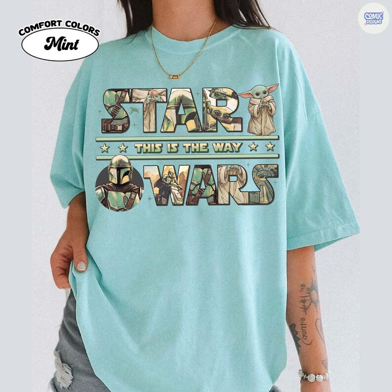Comfort Colors® Star Wars The Mandalorian & Grogu Shirt, This Is The Way Tee, Grogu Bounty Hunter Shirt, Star Wars Fans Gift Tees image 6