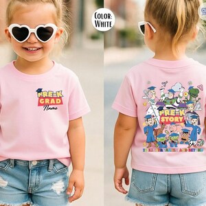 Personalized Disney Toy Story Kindergarten Graduation Shirt, Custom Dad Mom Kids Name Graduation Shirt, Preschool Grad Gift for Daughter Son bild 3