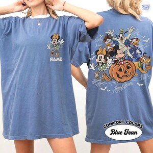 Comfort Colors Personalized Mickey and Friends Autumn Shirt, Disneyland WDW Halloween Trip Shirt, Mickey and Friends Spooky Season Tees image 6