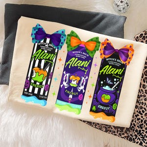 Halloween Coquette Bow Energy Drink Can PNG, Spooky Cans PNG Download, Fall Pumpkin Skull Ghost Soda Sublimation, Cute Halloween Can PNG