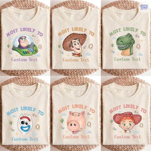Comfort Color® Personalized Toy Story Characters "Most Likely To" Shirt, Lilypad Buzz Woody Jessie Tee, WDW Disneyland Family Matching Tee image 10