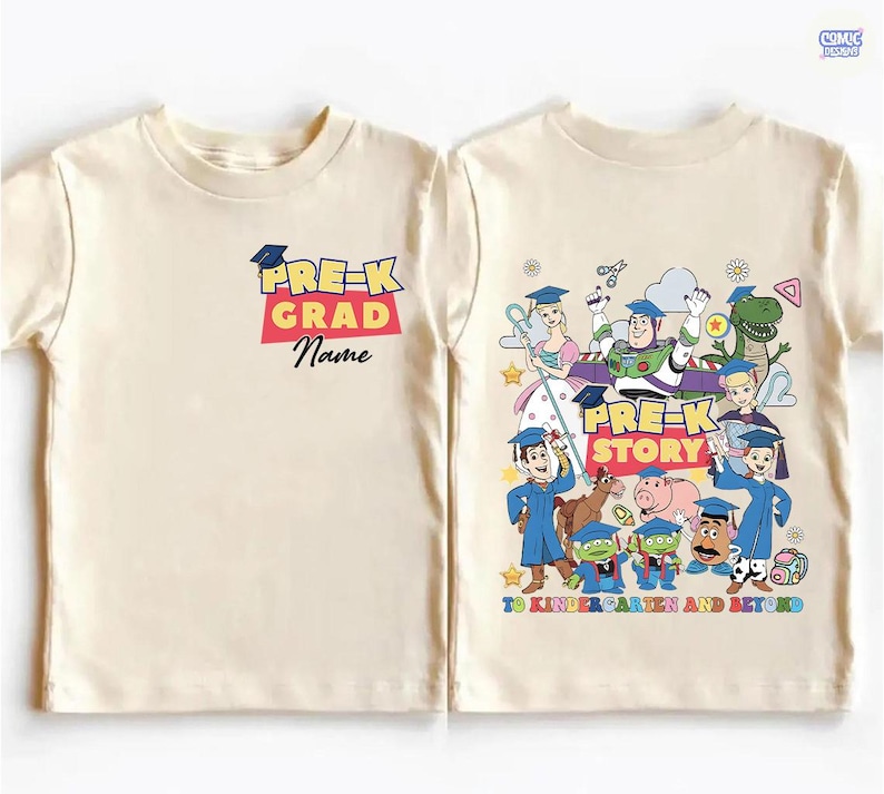 Personalized Disney Toy Story Kindergarten Graduation Shirt, Custom Dad Mom Kids Name Graduation Shirt, Preschool Grad Gift for Daughter Son bild 1