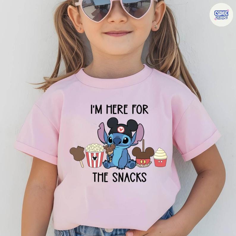Disney Stitch Mickey Ears Snack Shirt, Disneyland Family Matching Tee, Magic Kingdom WDW Comfort Colors Shirt, Disney Trip Kid Shirt image 1