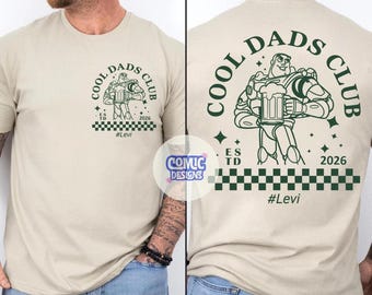 Camiseta personalizada "Dad Club" con el año de nacimiento del niño, Disney Buzz Lightyear Papá, regalo del Día del Padre, camiseta para papá, regalo para padres