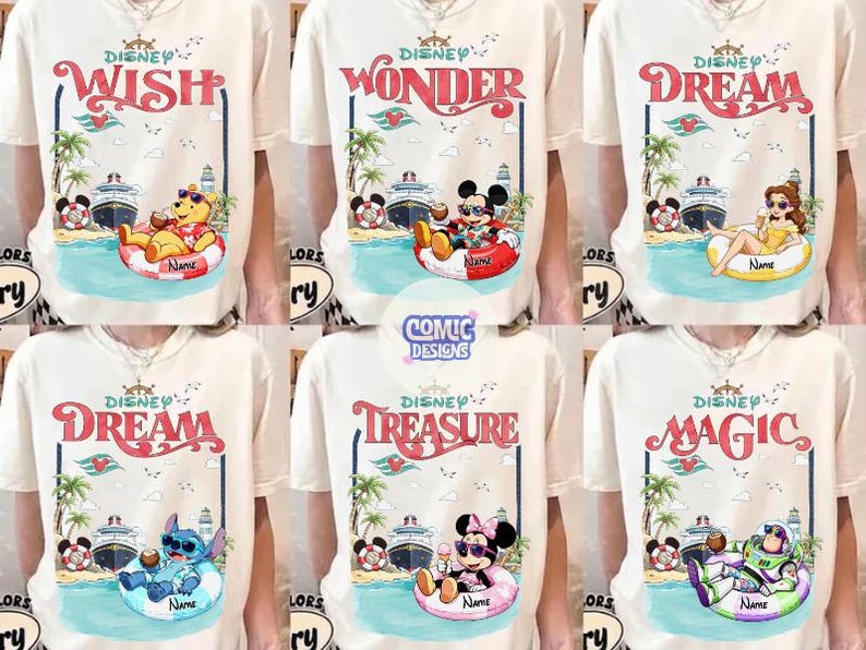 Camiseta holgada personalizada con personajes de Disney para cruceros, camiseta de Mickey y sus amigos, viaje en crucero de Disney, conjunto familiar a juego para Disneyland. imagen 1