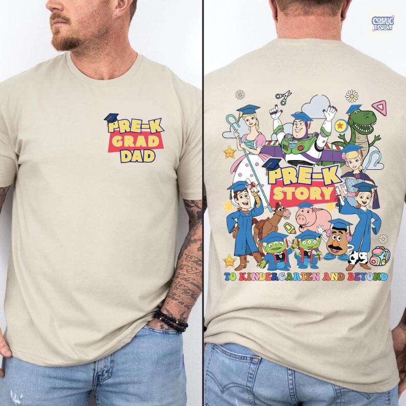 Personalized Disney Toy Story Kindergarten Graduation Shirt, Custom Dad Mom Kids Name Graduation Shirt, Preschool Grad Gift for Daughter Son bild 8