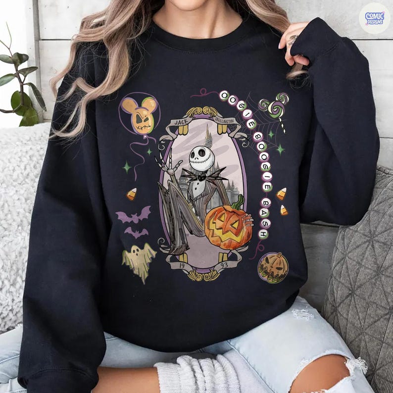 Camiseta Comfort Colors Oogie Boogie Bash Pesadilla antes de Navidad, Camiseta de Halloween de Disneyland California Adventure, Camiseta Disney de la temporada espeluznante imagen 6