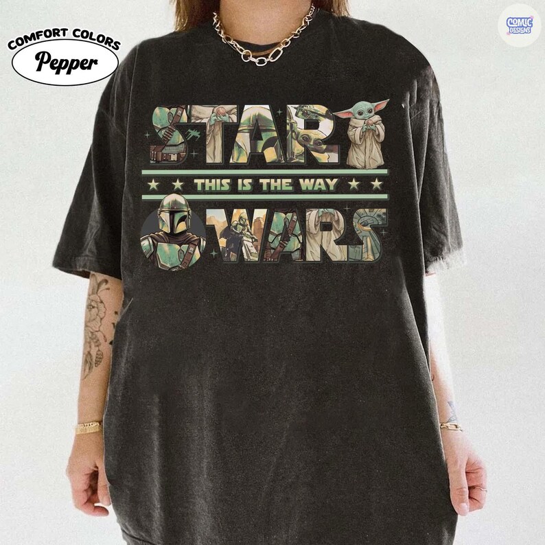 Comfort Colors® Star Wars The Mandalorian & Grogu Shirt, This Is The Way Tee, Grogu Bounty Hunter Shirt, Star Wars Fans Gift Tees image 2