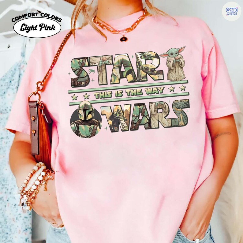 Comfort Colors® Star Wars The Mandalorian & Grogu Shirt, This Is The Way Tee, Grogu Bounty Hunter Shirt, Star Wars Fans Gift Tees image 4
