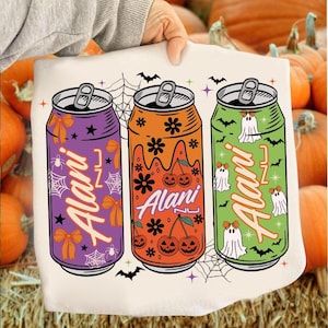 Halloween Energy Drink Can PNG, Spooky Cans PNG Download, Fall Pumpkin Skull Ghost Soda Sublimation, Cute Halloween Can PNG