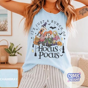 Disney Halloween Hocus Pocus Comfort Colors Tanktop, Mickey and Friends Halloween Shirt, Spooky Season, Pumpkin Shirt, Disney Spooky Tanktop image 6