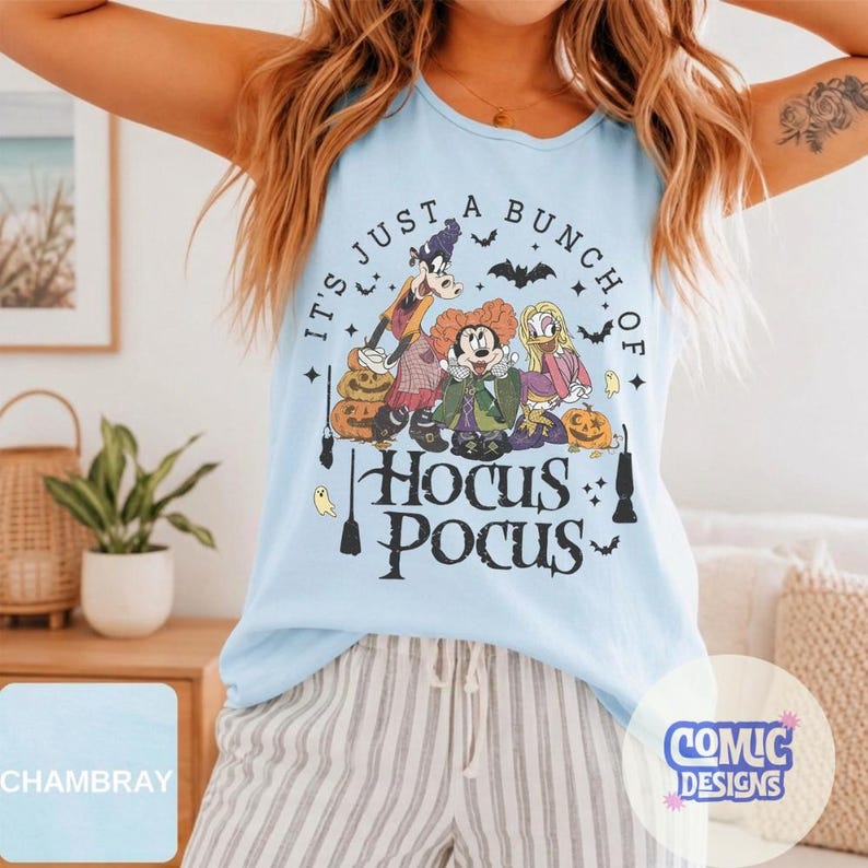 Disney Halloween Hocus Pocus Comfort Colors Tanktop, Mickey and Friends Halloween Shirt, Spooky Season, Pumpkin Shirt, Disney Spooky Tanktop image 6