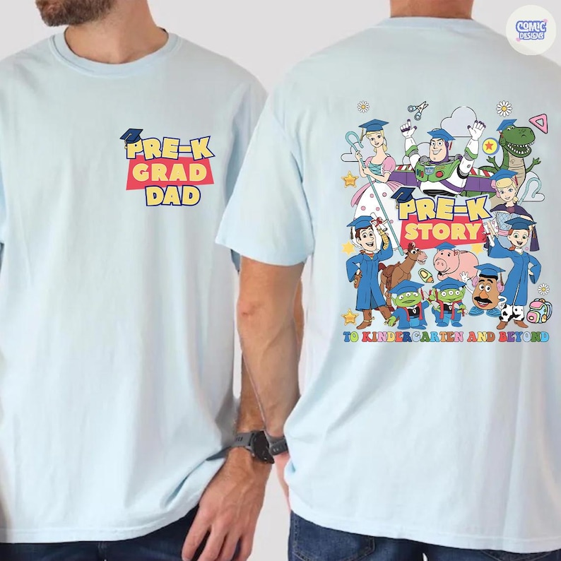 Personalized Disney Toy Story Kindergarten Graduation Shirt, Custom Dad Mom Kids Name Graduation Shirt, Preschool Grad Gift for Daughter Son bild 9