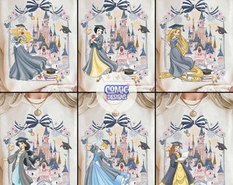 Customize Graduate Disney Princess Coquette Bow Boxy Tee TShirt, Disneyland Senior Trip, Graduation 2026, From the Tassel To The Castle Tee