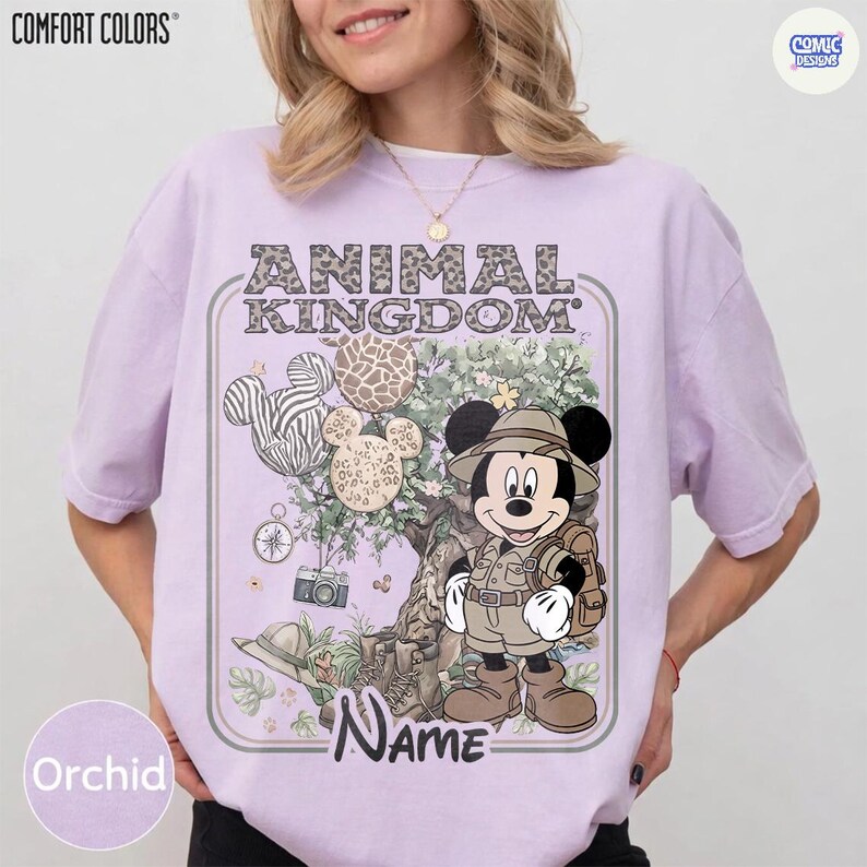 Custom Disney Mickey & Friends Animal Kingdom Safari Mode Comfort Colors Shirt, Walt Disney World Trip Tee, Disneyland Family Trip Tee image 5