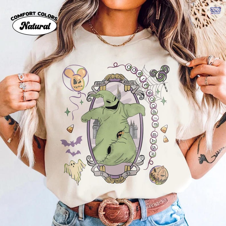 Camiseta Comfort Colors Oogie Boogie Bash Pesadilla antes de Navidad, Camiseta de Halloween de Disneyland California Adventure, Camiseta Disney de la temporada espeluznante imagen 3