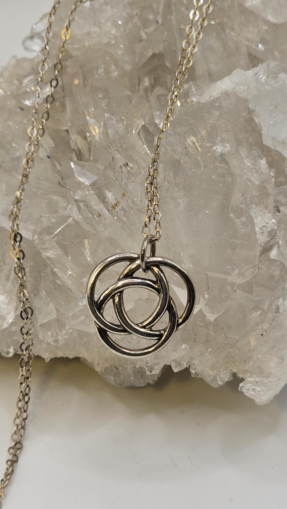Sterling Silver Interlocking Circle Necklace – Mo… - image 3