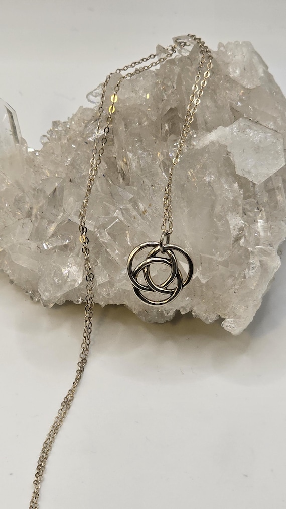 Sterling Silver Interlocking Circle Necklace – Mo… - image 4