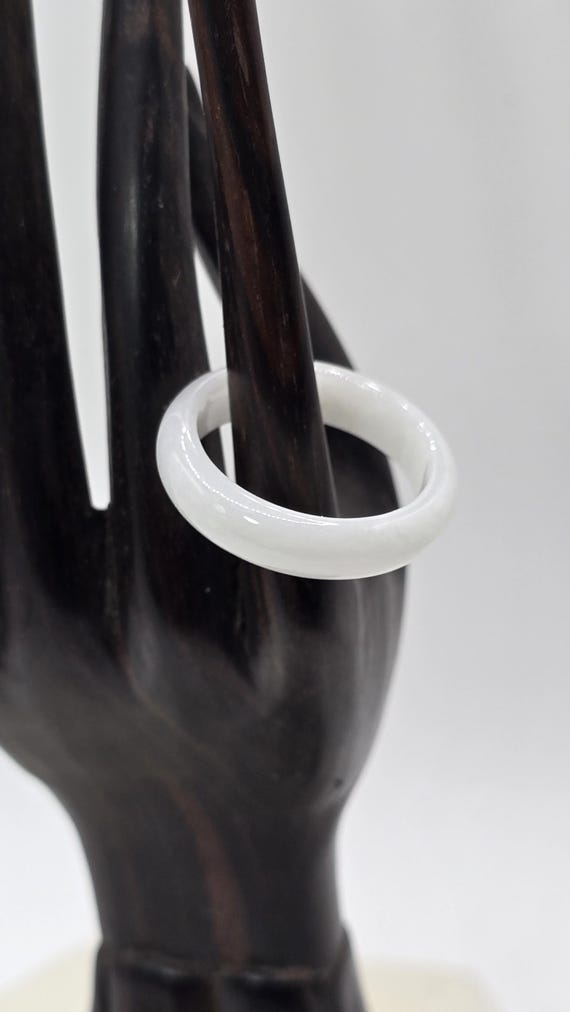 Grade A white jadeite ring. - image 3