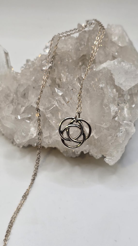 Sterling Silver Interlocking Circle Necklace – Mo… - image 5