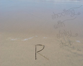 INSTANT Download, Alphabet Letter R, Photography, Home Decor, Wall Art, Sand Alphabet, Writing in the Sand, DIY, PRINTABLE