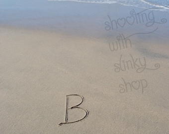 INSTANT Download, Alphabet Letter B, Photography, Home Decor, Wall Art, Sand Alphabet, Writing in the Sand, DIY, PRINTABLE