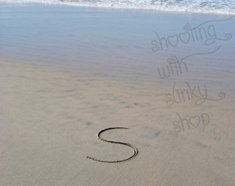 INSTANT Download, Alphabet Letter S, Photography, Home Decor, Wall Art, Sand Alphabet, Writing in the Sand, DIY, PRINTABLE