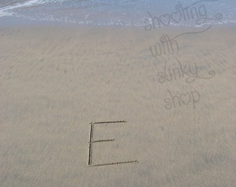 INSTANT Download, Alphabet Letter E, Photography, Home Decor, Wall Art, Sand Alphabet, Writing in the Sand, DIY, PRINTABLE