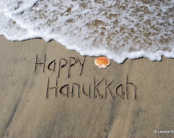 Happy Hanukkah, Writing in the Sand, Instant Download