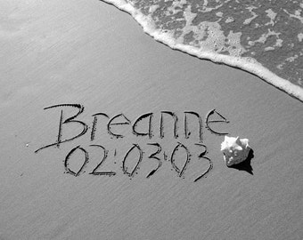 U Go PRINT black and white any message you'd like written in REAL beach sand, personalized JPEG download, sand writing, sand beach writing