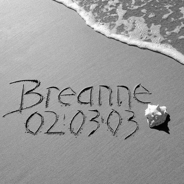U Go PRINT black and white any message you'd like written in REAL beach sand, personalized JPEG download, sand writing, sand beach writing