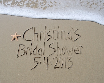Bride Groom Custom names written in the sand REAL beach sand, photograph download .jpeg YOU PRINT, engagement, reception, shower wedding