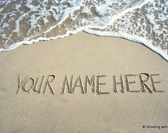 5x7 PRINT your name or any message you'd like written in the REAL Beach Sand, sand writing, personalized custom unique gift, sand message