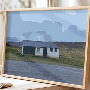 Isle of Skye Cottage Croft Wall Art, White House Landscape Print, Scottish Highlands Photography, Nature Travel Poster, Rustic Home Decor