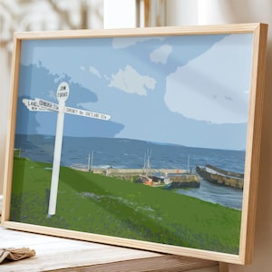 John o&#39; Groats Travel Print, Scotland Wall Art, UK Travel Decor, Coastal Landscape Poster, Scottish Highlands NC500 Gift for travel lovers