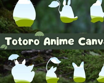 Totoro Anime Canva Frames