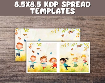 8.5x8.5 KDP Spread Templates | Ready to Edit Canva | Book Interior | Two-Page Layout | Children's Book Interior | Photo Book