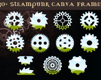 Steampunk Gears Canva Frames