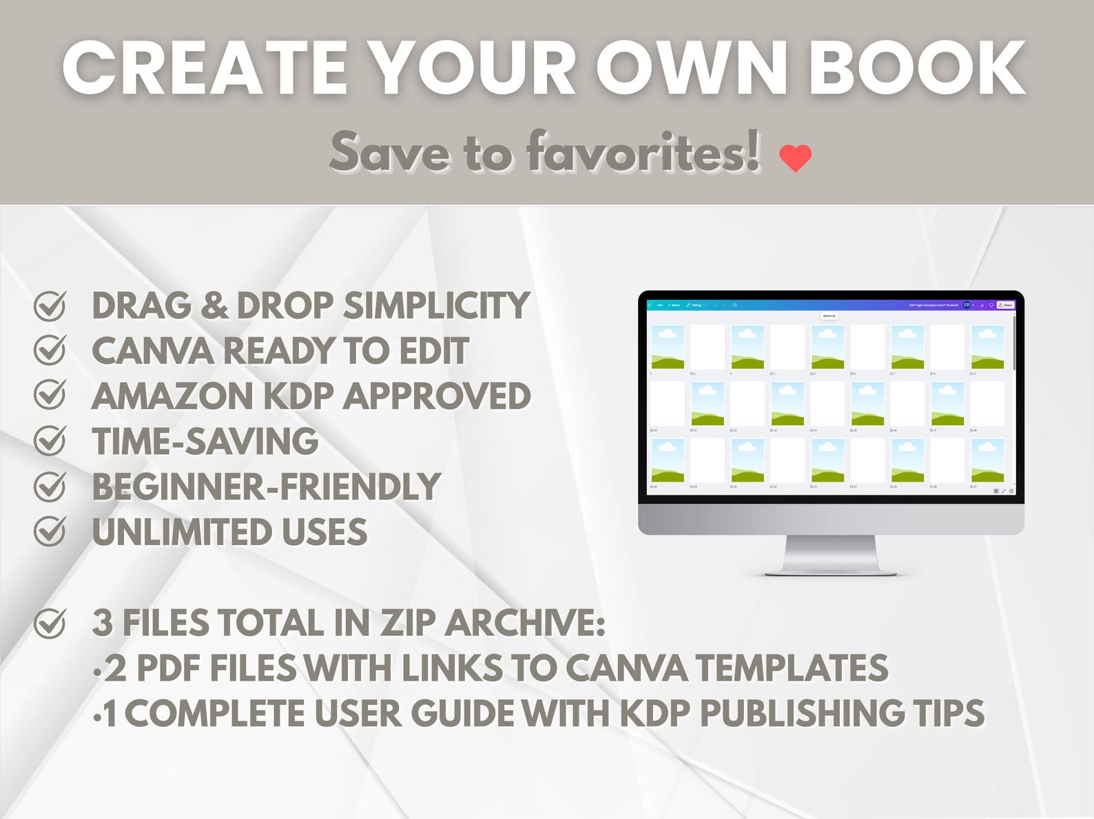 8.5x11" KDP Book Pages Template for Canva | Interior Design Template ...