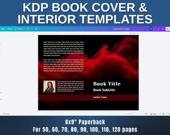 6x9" Paperback KDP Book Cover & Interior Templates Canva | 50, 60, 70, 80, 90, 100, 110, 120 pages | Book Interior Layout | Self Publishing