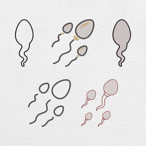 Sperm Embroidery Design: Fertility Pattern Files - 9 Sizes (Instant Download)