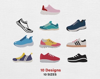 Sneakers Embroidery Design Bundle: Shoes Set (Digital Download)