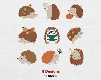 Hedgehog Embroidery Designs – Woodland Animals (Digital Download)
