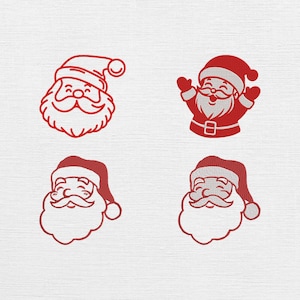 Cute Santa Face Embroidery Design - Santa Clause Digital Design - Machine Embroidery - Christmas Santa Pattern file - 9 Sizes