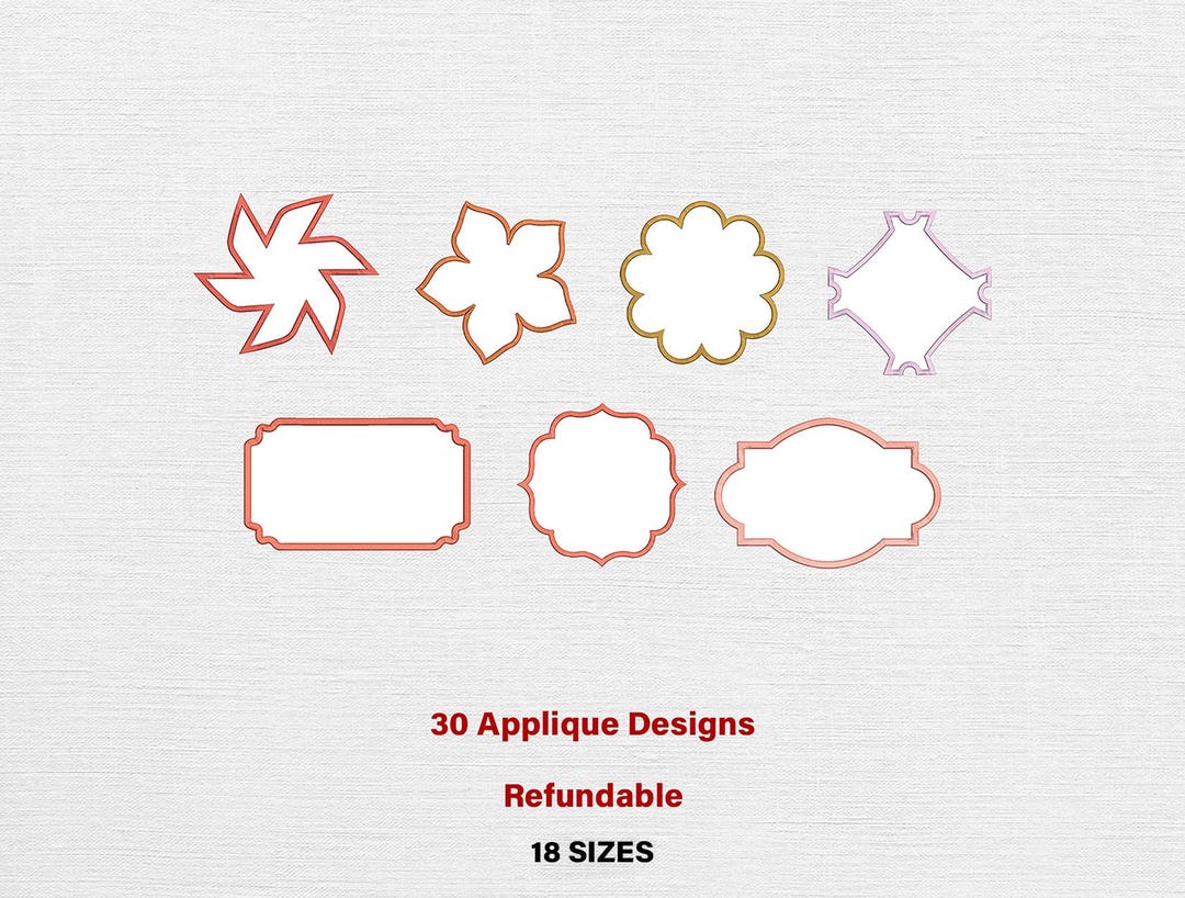 Applique Border Embroidery Designs – 30 Frame Patterns (digital ...