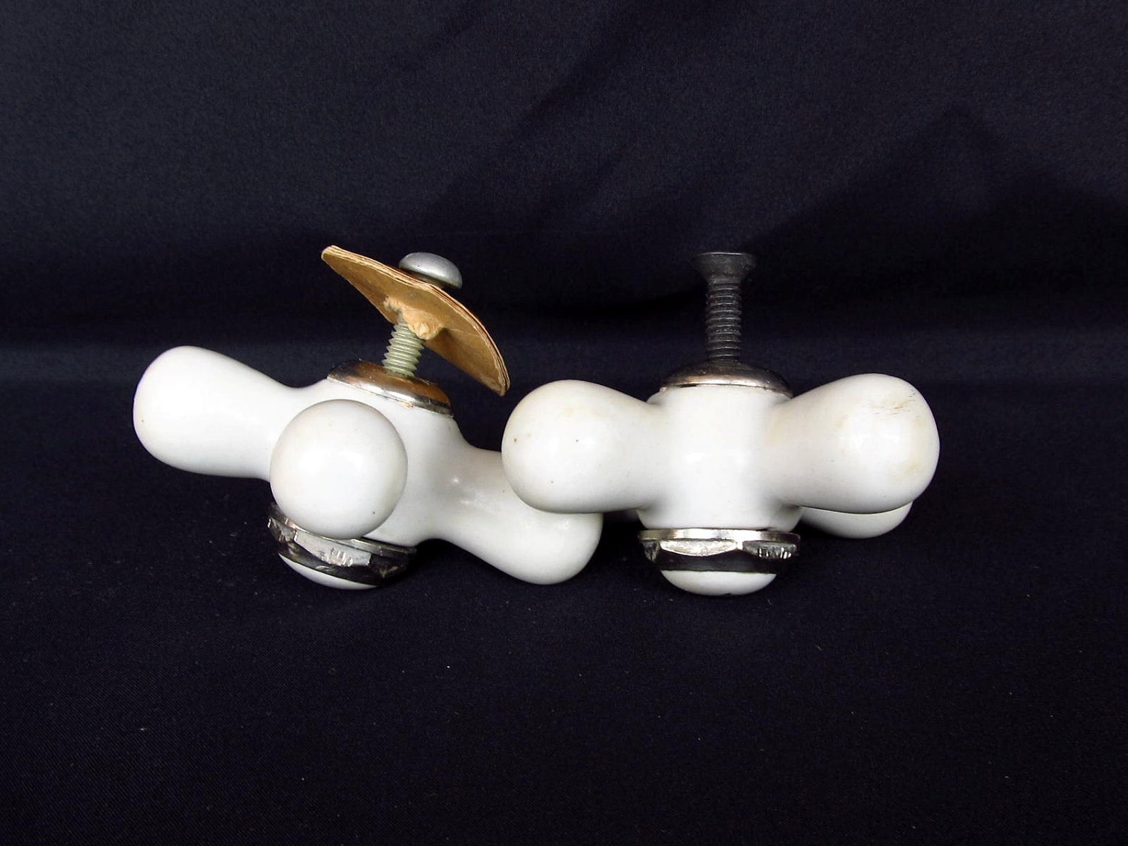 Vintage White Porcelain Bathroom Faucets Handles 1920 1930 Etsy