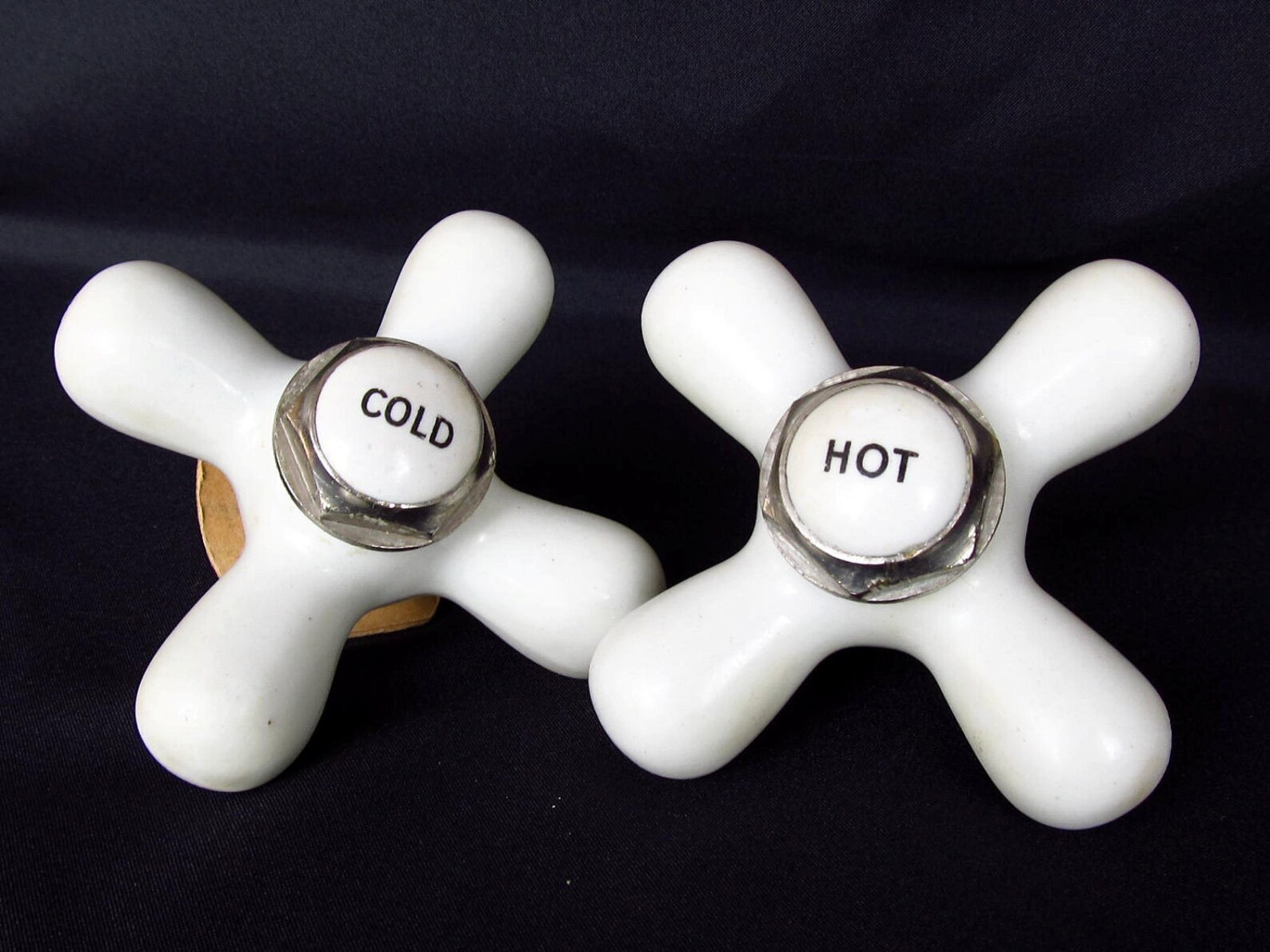 Vintage White Porcelain Bathroom Faucets Handles 1920 1930 Etsy