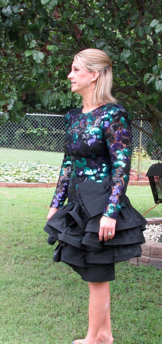 JULIE DUROCHE For After Five Party Dress Sequins V