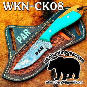 handmade cowboy knife, horse rasp steel mirror polish knife, with cross draw leather sheath get your initials on the blade and sheath.