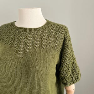 Handmade Cotton Knit Top: Ladies Summer Short Sleeve Sweater